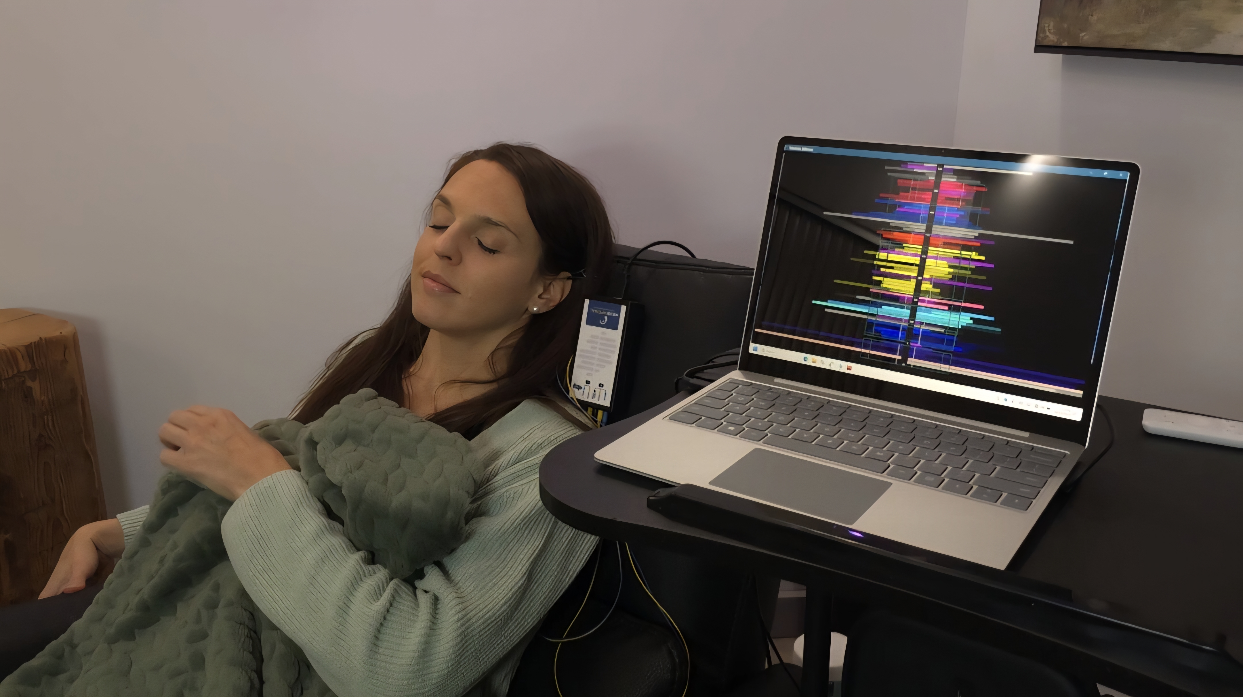 Séance de neurofeedback dynamique NeurOptimal® avec Marilou Lajoie à Sainte-Julie