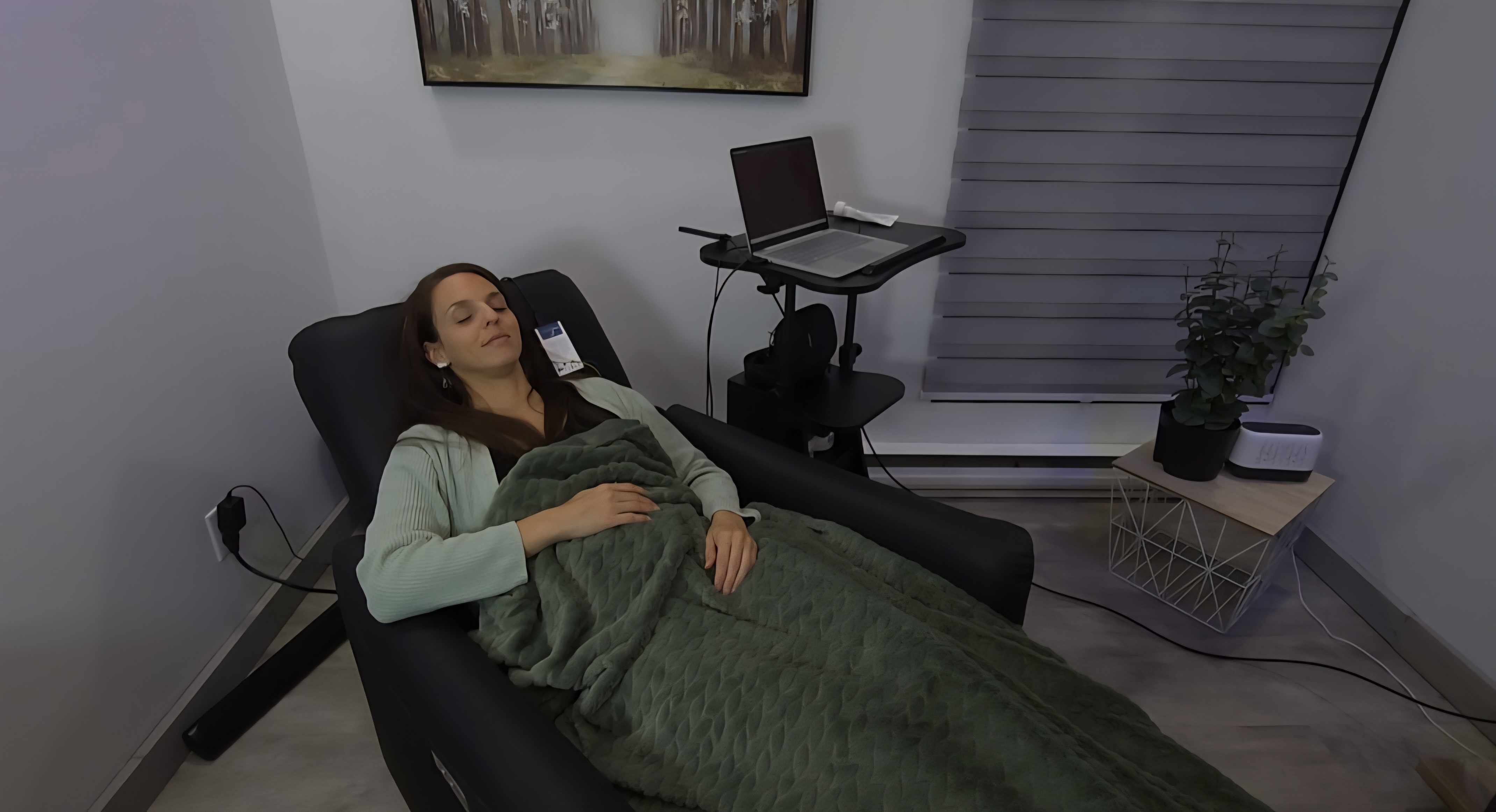 Séance de neurofeedback dynamique NeurOptimal® chez Accès Hypnose à Sainte-Julie